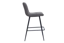 Cheap Miliboo Set de 2 taburetes de cocina de diseño en tela gris y metal 65 cm de altura ESCAPE