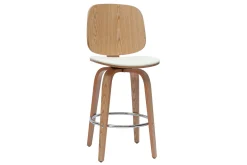 Cheap Miliboo Set de 2 taburetes de cocina giratorios de diseño blanco y madera clara 66 cm BECK