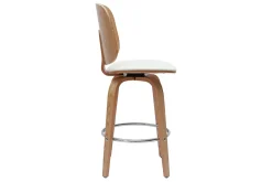 Cheap Miliboo Set de 2 taburetes de cocina giratorios de diseño blanco y madera clara 66 cm BECK