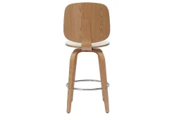 Cheap Miliboo Set de 2 taburetes de cocina giratorios de diseño blanco y madera clara 66 cm BECK