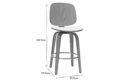 Cheap Miliboo Set de 2 taburetes de cocina giratorios de diseño blanco y madera clara 66 cm BECK