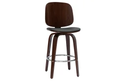 Discount Miliboo Set de 2 taburetes de cocina giratorios de diseño negros y madera oscura 66 cm BECK