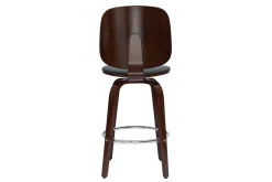 Discount Miliboo Set de 2 taburetes de cocina giratorios de diseño negros y madera oscura 66 cm BECK