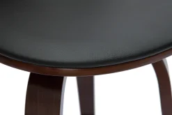 Discount Miliboo Set de 2 taburetes de cocina giratorios de diseño negros y madera oscura 66 cm BECK
