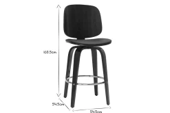 Discount Miliboo Set de 2 taburetes de cocina giratorios de diseño negros y madera oscura 66 cm BECK