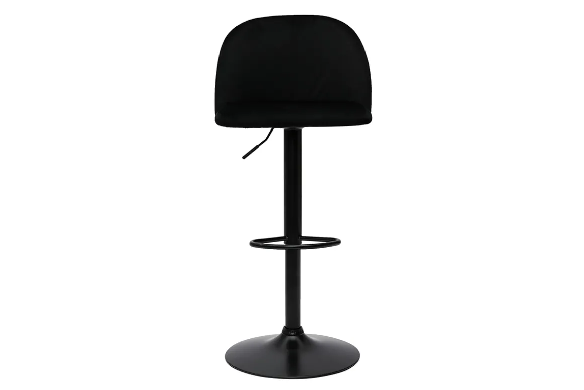 Cheap Miliboo Set de 2 taburetes de cocina ajustables de terciopelo negro y metal negro CELESTE