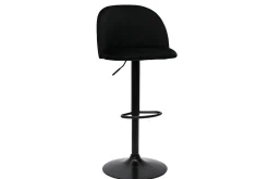 Cheap Miliboo Set de 2 taburetes de cocina ajustables de terciopelo negro y metal negro CELESTE