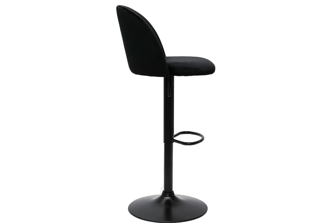 Cheap Miliboo Set de 2 taburetes de cocina ajustables de terciopelo negro y metal negro CELESTE