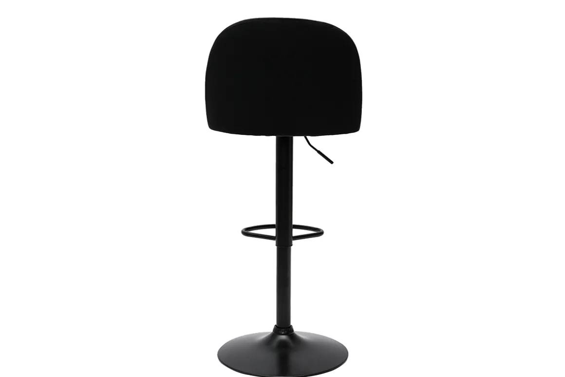 Cheap Miliboo Set de 2 taburetes de cocina ajustables de terciopelo negro y metal negro CELESTE