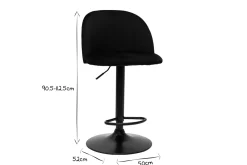 Cheap Miliboo Set de 2 taburetes de cocina ajustables de terciopelo negro y metal negro CELESTE