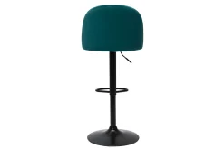 Sale Miliboo Set de 2 taburetes de cocina ajustables de terciopelo azul petróleo y metal negro CELESTE