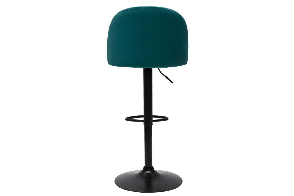 Sale Miliboo Set de 2 taburetes de cocina ajustables de terciopelo azul petróleo y metal negro CELESTE