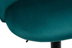 Sale Miliboo Set de 2 taburetes de cocina ajustables de terciopelo azul petróleo y metal negro CELESTE