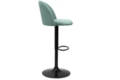 Online Miliboo Set de 2 taburetes de cocina ajustables de terciopelo verde celadón y metal negro CELESTE