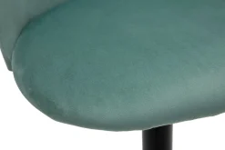 Online Miliboo Set de 2 taburetes de cocina ajustables de terciopelo verde celadón y metal negro CELESTE