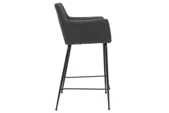 Outlet Miliboo Set de 2 taburetes de cocina de tela gris antracita 65 cm CARLIE