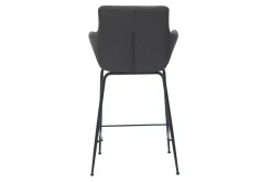 Outlet Miliboo Set de 2 taburetes de cocina de tela gris antracita 65 cm CARLIE