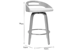 Online Miliboo Set de 2 taburetes de cocina de diseño madera clara y poliuretano blanco 65 cm MANO