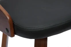 Clearance Miliboo Set de 2 taburetes de cocina de diseño madera oscura y poliuretano negro 65 cm MANO