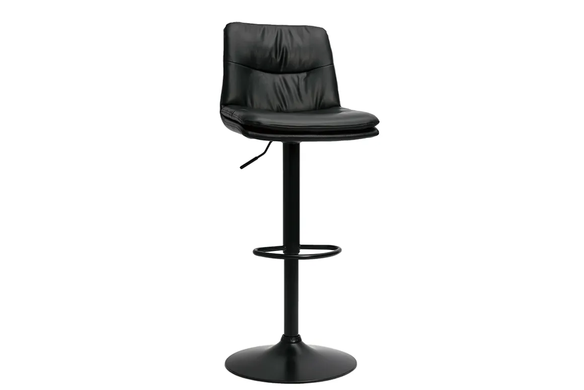 Best Sale Miliboo Set de 2 taburetes de cocina ajustables de poliuretano negro y metal negro ZUCK