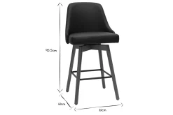 Best Sale Miliboo Set de 2 taburetes de cocina giratorios de diseño negros y madera oscura 65 cm HASTA
