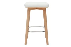 Outlet Miliboo Set de 2 taburetes de cocina blancos y de madera clara 65 cm GRAMMA