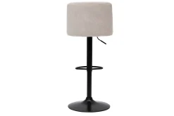Store Miliboo Set de 2 taburetes de cocina regulables de tejido efecto aterciopelado beige y metal negro MONTI