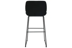 Fashion Miliboo Set de 2 taburetes de cocina fijos de terciopelo negro con patas de metal negro 65 cm KAOLY