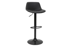 Outlet Miliboo Set de 2 taburetes de cocina ajustables de poliuretano y metal negro NONIE