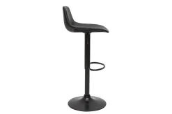 Outlet Miliboo Set de 2 taburetes de cocina ajustables de poliuretano y metal negro NONIE