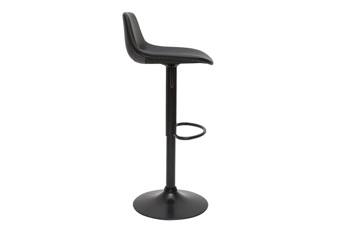 Outlet Miliboo Set de 2 taburetes de cocina ajustables de poliuretano y metal negro NONIE