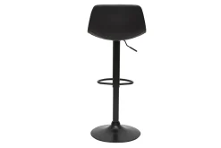 Outlet Miliboo Set de 2 taburetes de cocina ajustables de poliuretano y metal negro NONIE