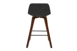 Online Miliboo Set de 2 taburetes de cocina de diseño gris oscuro y nogal 65 cm NONIE