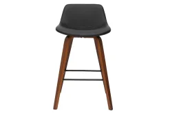 Flash Sale Miliboo Set de 2 taburetes de cocina de diseño negro y nogal 65 cm NONIE