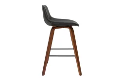 Flash Sale Miliboo Set de 2 taburetes de cocina de diseño negro y nogal 65 cm NONIE