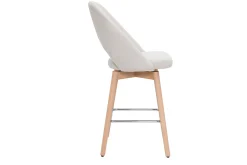 Best Miliboo Set de 2 taburetes de cocina nórdicos de tela efecto aterciopelado texturizado beige y madera de caucho maciza 65 cm COSETTE