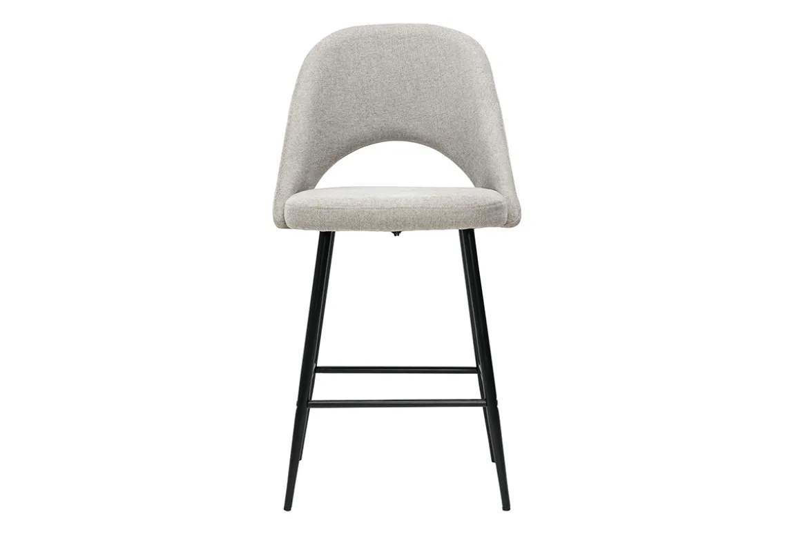 Online Miliboo Set de 2 taburetes de cocina efecto aterciopelado texturizado gris 65 cm COSETTE