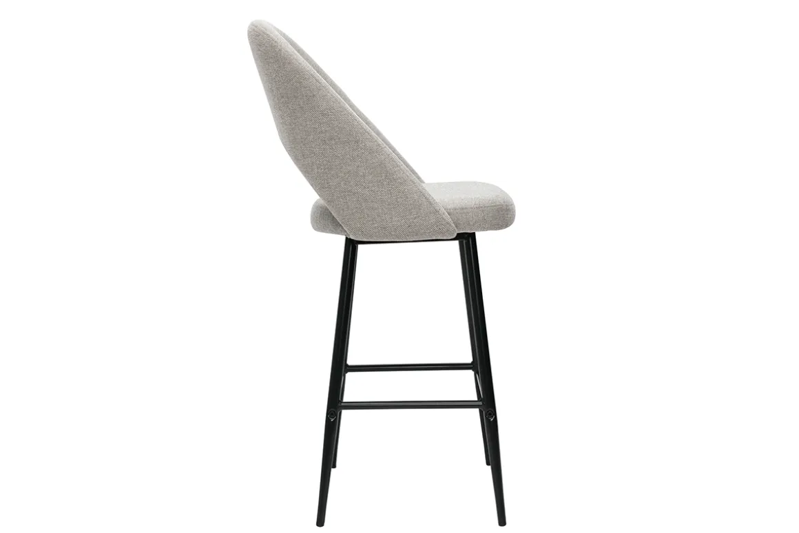 Online Miliboo Set de 2 taburetes de cocina efecto aterciopelado texturizado gris 65 cm COSETTE