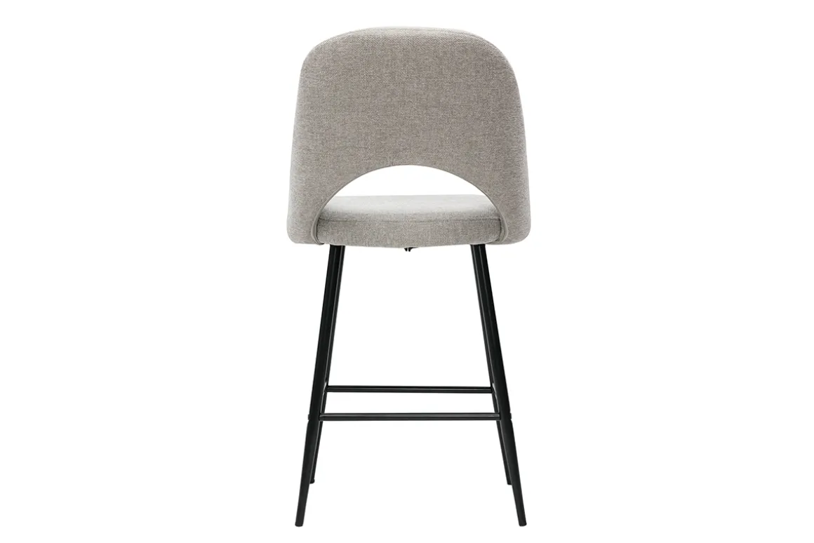 Online Miliboo Set de 2 taburetes de cocina efecto aterciopelado texturizado gris 65 cm COSETTE