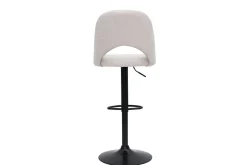 New Miliboo Set de 2 taburetes de cocina regulables de tejido efecto aterciopelado texturizado beige y metal negro COSETTE