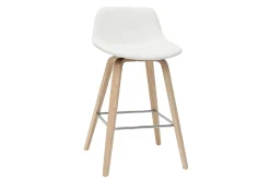 Online Miliboo Set de 2 taburetes de cocina de diseño blanco con madera clara 65 cm NONIE