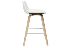 Online Miliboo Set de 2 taburetes de cocina de diseño blanco con madera clara 65 cm NONIE