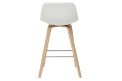 Online Miliboo Set de 2 taburetes de cocina de diseño blanco con madera clara 65 cm NONIE