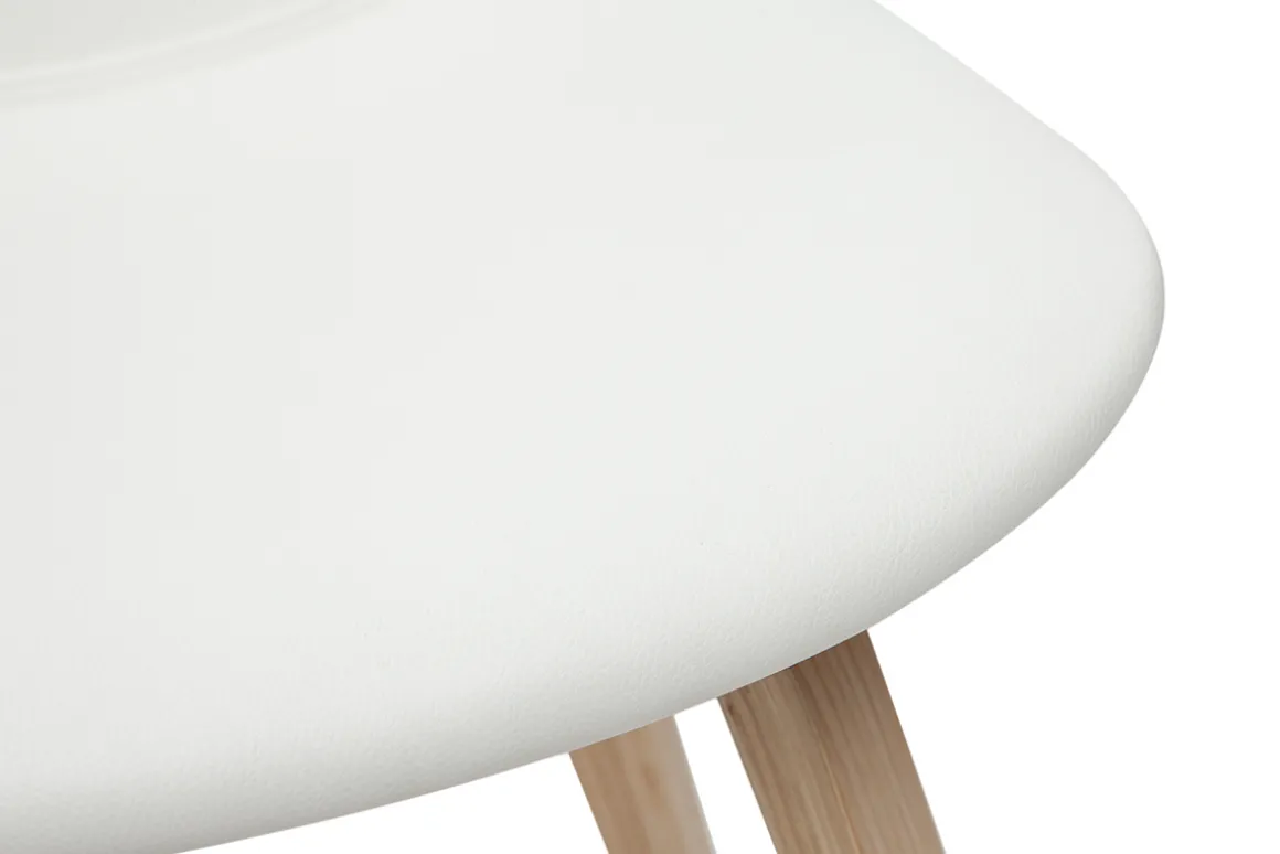 Online Miliboo Set de 2 taburetes de cocina de diseño blanco con madera clara 65 cm NONIE