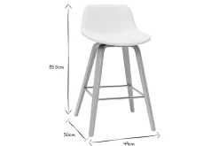 Online Miliboo Set de 2 taburetes de cocina de diseño blanco con madera clara 65 cm NONIE