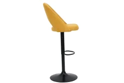 Best Miliboo Set de 2 taburetes de cocina regulables de tejido efecto aterciopelado texturizado amarillo y metal negro COSETTE