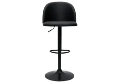 Cheap Miliboo Set de 2 taburetes de cocina ajustables de poliuretano negro y metal negro CELESTE