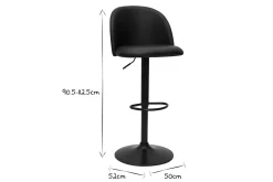 Cheap Miliboo Set de 2 taburetes de cocina ajustables de poliuretano negro y metal negro CELESTE