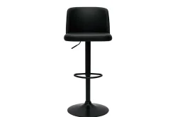 Best Miliboo Set de 2 taburetes de cocina ajustables de poliuretano negro y metal negro MONTI