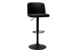 Best Miliboo Set de 2 taburetes de cocina ajustables de poliuretano negro y metal negro MONTI